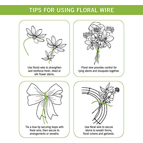 FloraCraft 26 Gauge Floral Wire 270 Feet Bright Silver