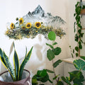 Mountain Wall Decals Summer Sunflowers Wall Stickers Peel and Stick Removable Vinyl Nature Wallpaper Art Sticker Decal for Kitchen Living Room Bedroom Bathroom Decorations - style: Mountain