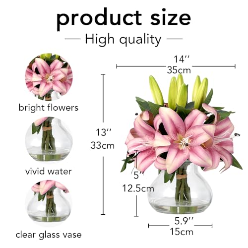 GarveeHome Artificial Lily Flower, Faux Lily Flowers Stems for Vase, Silk Fake Flowers for Home Table Office Wedding Party Decor (Purple) - color: Tiger Lily ,Purple