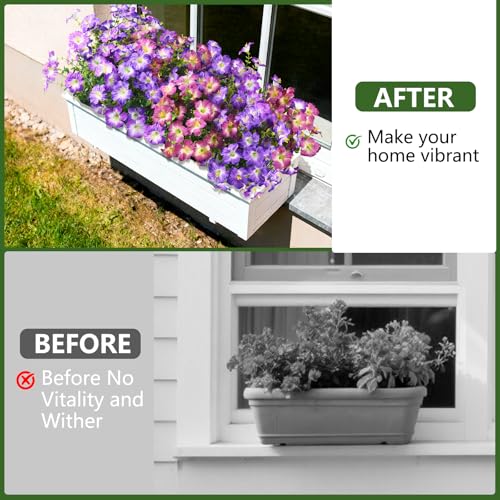 INQCMY Artificial Fake Flowers for Outdoors Decoration,12 Bundles Silk Colorful Morning Glory with Eucalyptus UV Resistant Look Real Faux Flowers for Planter Door Garden Porch Patio Balcony Yard - color: 3 Mixed Color(2 Light Orchid,2 Light Purpl,2 Pink R