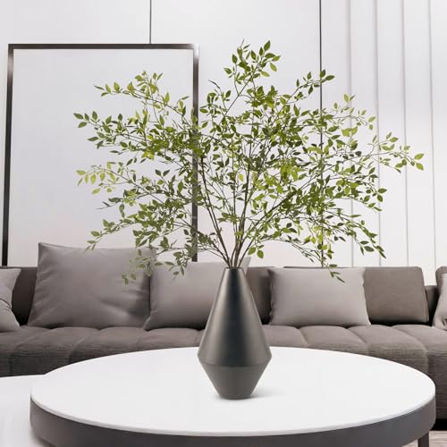 Fake Plants Eucalyptus Stems,Plastics Ficus Stems for Vase Artificial Plants,Greenery Stems Branches for Vase Faux Plants Indoor,Faux Greenery Indoor Vase Fillers for Home Decor (Green,3Pcs) - color: Green 3pcs