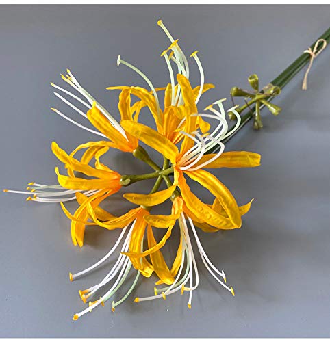 6 Stems 26.38 Inch Artificial Lycoris Radiata Spider Lily Flowers for Home Garden Decoration (Orange) - color: Orange