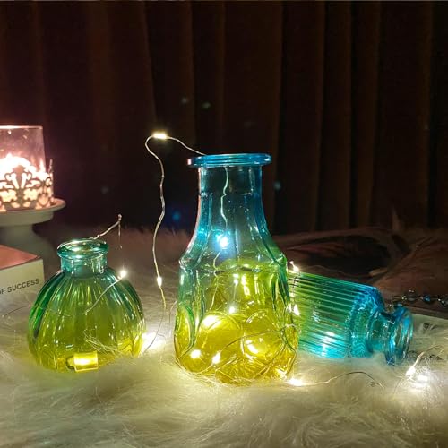 Glass Bud Vases in Bulk Set of 30 Pcs,Small Glass Vases for Flowers as Wedding Centerpieces for Tables,Clear Flower Vases Suitble for Wedding Decorations,Home Decor (Yellow Green, 30 pcs) - color: Yellow Green, size: 30 pcs