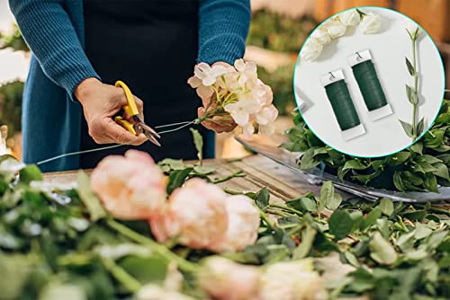 Scartink 4 Pack 120 Yards 22 Gauge Floral Wire Flexible Paddle Wire Florist Green Wire for Crafts,Wreaths,Christmas Tree,Garland and Floral Flower Arrangements