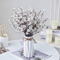 1pcs Artificial Flowers Single Branch Fake Flowers for Vases,45cm,White - color: White