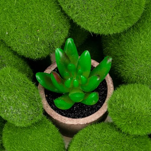 Nicunom 50 Pcs 5 Size Artificial Moss Rocks Decorative, Faux Green Moss Decor Balls for Floral Arrangements, Fairy Gardens and Crafting