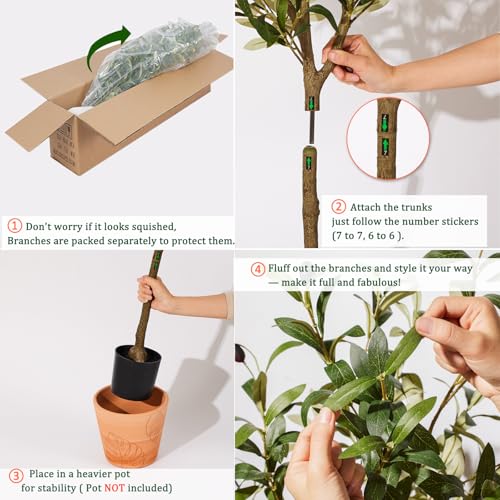 5ft Artificial Olive Trees Indoor, Faux Olive Tree 5 Feet Fake Plants with Realistic Leaves Olive Silk Tree Home Bedroom Housewarming Gifts - color: 5ft