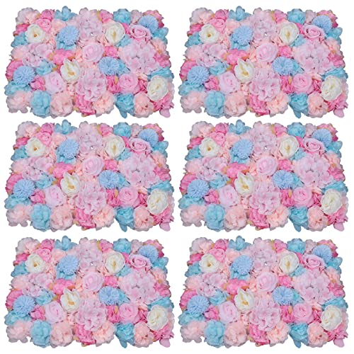 6 Pcs Flower Wall Panel Floral Backdrop,24 * 16in Artificial Flower Wall Panels Orchid Pink Flower Wall Decor Silk Fabric for Wedding Party Room Home Decor& Wall Decoration - color: Orchid Pink