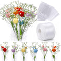 Suncalla 6 Bundle Mother's Day Crochet Flower Bouquet Handmade Crochet Rose Artificial Babys Breath Puff Flowers Bouquet Gift for Woman, Graduation Supplies(Multicolor,Tulip) - color: Multi Color, style: Tulip
