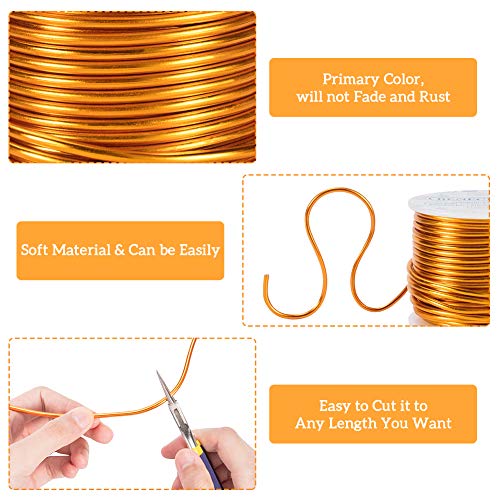 BENECREAT 9 Gauge 55FT Gold Jewelry Craft Wire Tarnish Resistant Bendable Aluminum Sculpting Metal Wire for Jewelry Craft Beading Work, 3mm - color: Gold, size: 9 Gauge