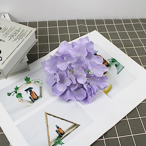 FagusHome Silk Hydrangea Heads 36 Pcs Artificial Flowers Heads and 3 Dozens Stems Fake Hydrangea Flowers with Stems for Home Wedding Decor (Light Purple) - color: Light Purple