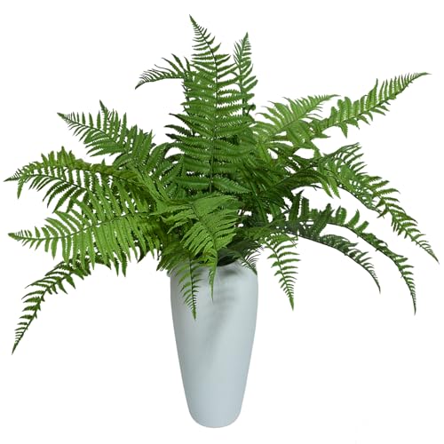 30" Fake Ferns Plants with 24 Fronds Faux Boston Fern Realistic Artificial Greenery Stems for Vase Home Decor Indoor 2Pcs