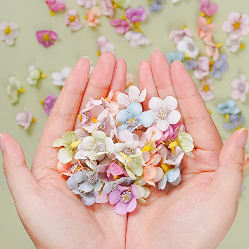 Fumwase 100 Pieces Artificial Daisy Flower Heads Mini Faux Multicolor Silk Flower Heads for DIY Crafts Headdress Home Wedding Garland Decor Accessory