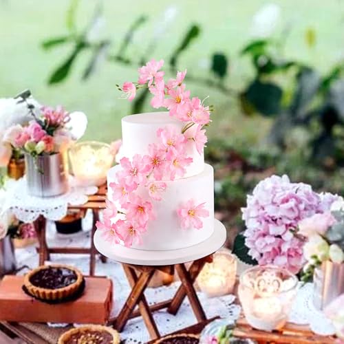 14PCS Artificial Cherry Blossom Cake Toppers Pink Cherry Flowers Cake Ornament for Floral Birthday Cake Decors Wedding Bridal Shower Mother's Day Party Artificial Flower Decoration Supplies - color: Pink Cherry