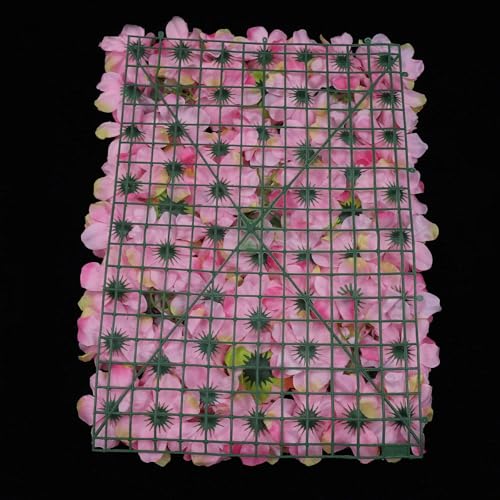 Flower Wall Panel Floral Backdrop, 6 Pcs Flower Wall Decor, 24" X 16" Silk Rose Wall, Artificial Flower Wall Backdrop Faux Flower Panel for Wedding, Party, Home (Dahlia Peony Hydrangea) - color: Dahlia Peony Hydrangea