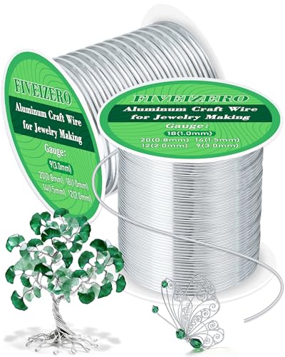 FIVEIZERO 18 Gauge&9 Gauge Aluminum Craft Wire,1mm/3mmArmature Wire for Sculpting, Bendable Metal Wire for Jewelry Making, Wire Wrapping, Floral Sculptures,Clay & Christmas Ornaments Crafting(Sliver) - size: 18+9 Gauge