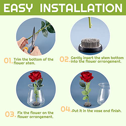 WILLBOND 4 Pcs Flower Frogs 2 Inch Stainless Floral Frogs Kenzan Round Metal Arranger Flower Holder Pin Mother's Day Craft Fixed Tool Japanese Arranger for DIY Craft Vase