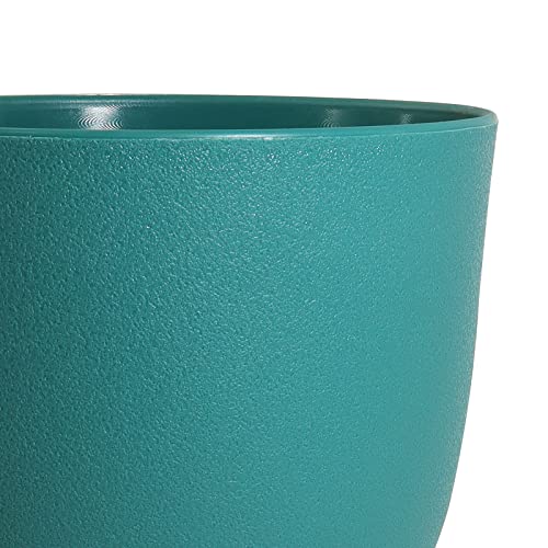 WOUSIWER Plant Pots 10/9/8 inch, Set of 3 Modern Decorative Plastic Planters with Drainage Holes and Saucers for House Plants Indoor Flowers Plants, Blue - color: Blue