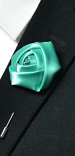 Flairs New York Gentleman's Essentials Premium Handmade Flower Lapel Pin Boutonniere - color: Baby Blue [Rose Bud]