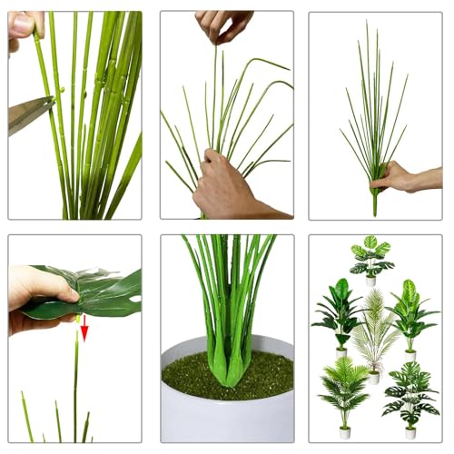 Artificial Areca Palm Plant Fake Tropical Tree Perfect Faux Plants in Pot for Indoor Outdoor House Home Office Wedding Garden Modern Decoration Housewarming Gift (80cm Tropical Banana)