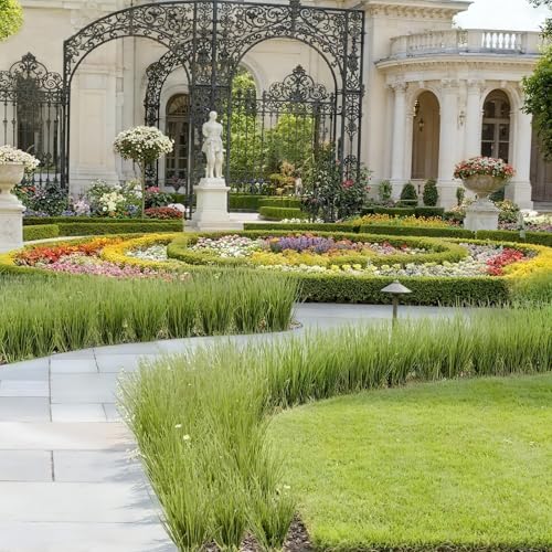 20pcs Artificial Grass Plants, 20.5 inch Faux PVC Onion Grass Wheat Stems for Indoor Outdoor House Garden Office Decoration（Green Red Tail）