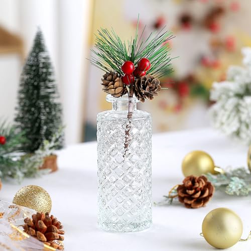 Glass Bud Vase 15 Pcs for Centerpieces Wedding,Home Decor,Bud Vases in Bulk for Flowers,Small Vases for Christmas,Birthday Party,Wedding,Valentine's Day,Mother's Day,Other Events Decorations(Clear) - color: Clear, size: 15 pcs