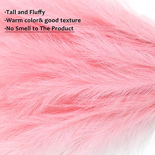 Faux Pampas Grass, 18"/45cm Artificial Pampas Grass Fluffy 6 Stem pompous Grass Flower Arrangement for Boho Home Wedding Decoration(Grey) - color: Grey