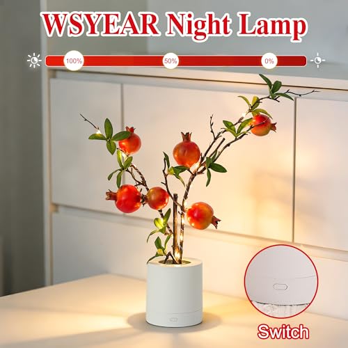 WSYEAR Christmas Decoration Artificial Pomegranate Branch Mini Lifelike Realistic Fruit Stem Fake Plastic Ornament Festival Indoor - color: Pomegranate