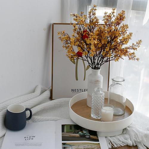 ONLY ART Gold Silk Baby’s Breath Flowers – 6 Bundles, 18.7" Faux Florals with Flexible Stems for New Year and Valentine's Day Elegant Home, Wedding & Event Décor - color: Gold
