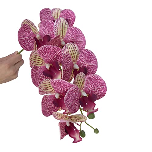 FagusHome 32 Inch Artificial Phalaenopsis Flowers 6 Pcs Artificial Orchid Flowers Stem Plants for Home Décor (Purple Dapple) - color: Purple Dapple