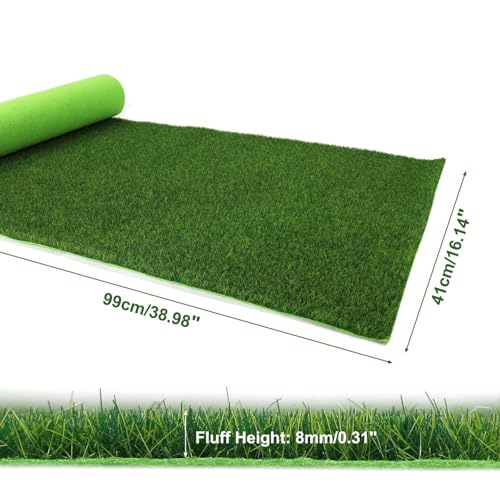 CP418YG Artificial Model Grass Mat Trains Grass Green 40 x 99cm or 16"x 38"for Decoration Craft Scenery Model DIY (8mm(0.31inch)) - size: 8mm