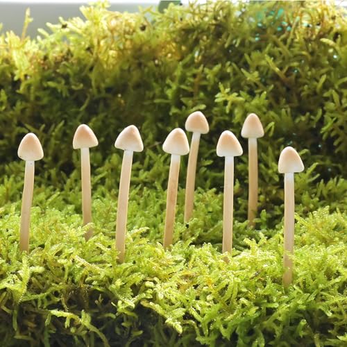 8-Pack Handmade Clay Mushrooms - Mini Fake Mushrooms for DIY Miniature Landscapes & Fairy Gardens - Desktop Ornaments & Christmas Decorations.