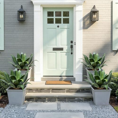 Artificial Agave Plant 24.8Inch Artificial Agave Plants Outdoor Set, Large Fake Plants Indoor for Home Decor, Realistic UV Resistant Faux Succulents Plants Without Pot, Set of 2 - color: Agave, size: 24.8in