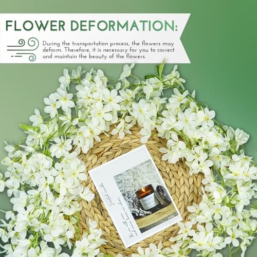 YRIOWMI 10PCS 59FT Artificial Silk Cherry Blossom Garland, Hanging Sakura Flower Vines for Wedding Party Home Arch Office Sakura Decor (White) - color: White