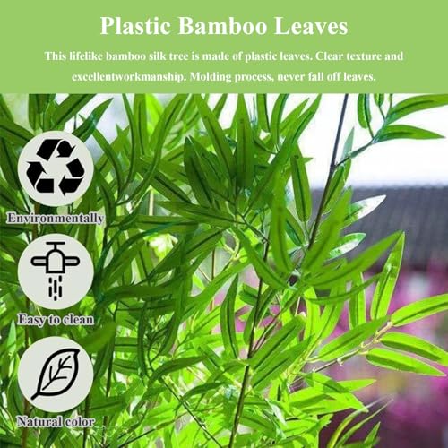 Indoor Outdoor Artificial Fake Bamboo Tree Privacy Fence,DIY Decor Screen Fake Bamboo Silk Faux Tree Plant,Faux Bamboo Greenery Wall,Outdoor Artificial Fake Bamboo 3.3,3.9,4.9,5.9,6.5ft Tall(30 Bamboo - color: 30 Bamboo, size: 1.2m/3.9ft tall