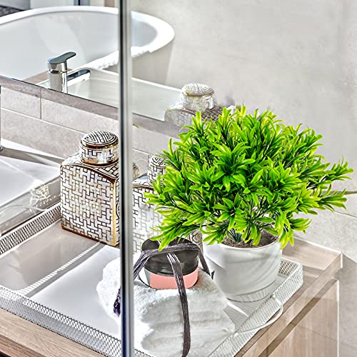 Ouddy Decor 6 Bundles Artificial Greenery Stems Mixed Fake Plastic Plants Eucalyptus Rosemary Faux Magnolia for Outdoor Indoor Garden Home Window Box Decor - color: Light Green
