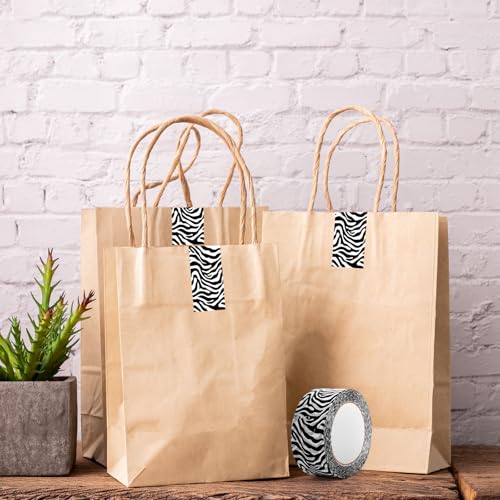 Whaline 109 Yard Zebra Packing Tape Gift Wrapping Tape Black White Zig-Zag Zebra Pattern Tapes for Small Business DIY Crafts Box Carton Decor - style: Black White Zebra Pattern