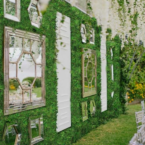 FAICOIA Moss Table Runner Green Moss Roll for Fairy Gardens Wedding Woodland Table Decor Dried Moss for Crafts 16" x 118" Preserved Moss Mat Moss Carpet for Green Moss Grass Wall 40 x 300cm - color: green