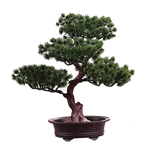 Artificial Bonsai Pine Tree, Plastic Simulation Potted Plant DIY Decorative Bonsai, Desk Display Fake Tree Pot Ornaments Home Office Bedroom Living Room Farmhouse Decorations(Style 3)