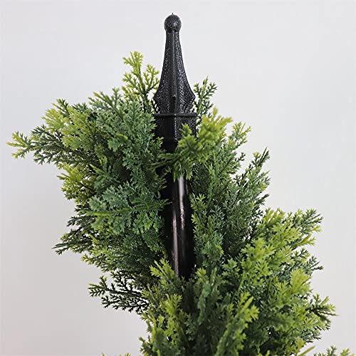 ALL SEASON GREEN 5' Cypress Artificial Outdoor Plants Boxwood Topiary Spiral Front Porch Decor Tree Potted Set of 2 - size: 5 ft