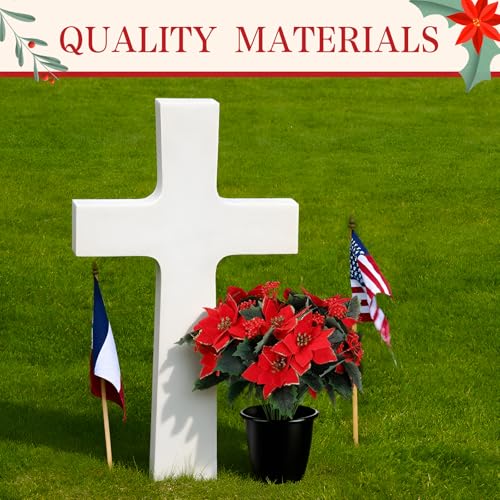 Suncalla 12 Pcs Artificial Poinsettia Bouquet 7 Heads Poinsettia Bush Christmas Flowers Holly Berry Stems with Red Berries Holly Leaves for Home Porch Garden Indoor Outdoor Holiday Xmas Decorations
