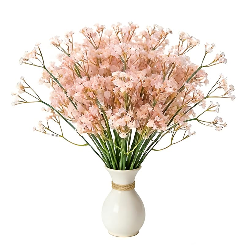 10 Pcs Babys Breath Light Pink Artificial Flowers, Real Touch Gypsophila Fake Flowers for Wedding, Home Decor, Vase Filler, Table Centerpieces, Party Decorations - color: 10pcs Light Pink