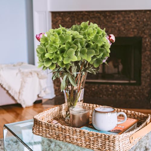 DILATATA Faux Hydrangea Large Artificial Green Hydrangea Flowers 26" Real Touch Hydrangea Flowers Lifelike Silk Hydrangea Stems for Wedding Party Garden Home Decor-Green Flowers 3PCS - color: Green #3, size: 3PCS