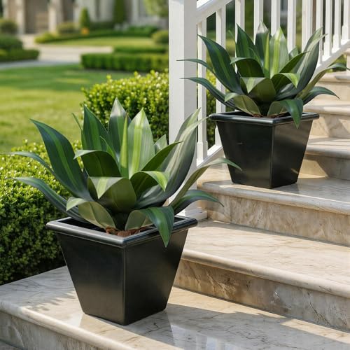 Artificial Agave Plant 24.8Inch Artificial Agave Plants Outdoor Set, Large Fake Plants Indoor for Home Decor, Realistic UV Resistant Faux Succulents Plants Without Pot, Set of 2 - color: Agave, size: 24.8in