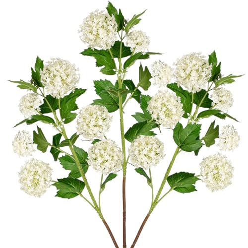 DILATATA Faux Hydrangea Flowers 31" Cream Artificial Hydrangea Spray with 5 Flower Heads, 3 Per Bag.Faux Hydrangeas Plastic Flowers Fake Hydrangeas for Indoor Outdoor Wedding Table Centerpieces Decor - color: Cream #97