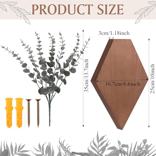 Chunful 2 Pcs Wooden Wall Planter Decor Hanging Faux Plants Greenery Flowers Holder Vase Boxes for Wall Bohemian Farmhouse Room Kitchen Office Indoor Decoration(Walnut Color,9.8 x 6.6 x 1.2 Inches) - color: Walnut Color, size: 9.8 x 6.6 x 1.2 inches