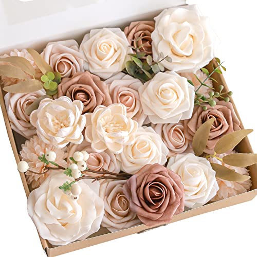 Lookein Artificial Flowers for DIY Wedding Decoration Bridal Bouquet Table Centerpieces Flower Garland Wreaths Aisle Arch Flower Decoration Home Decor, Tender Dusty Rose - color: Tender Dusty Rose