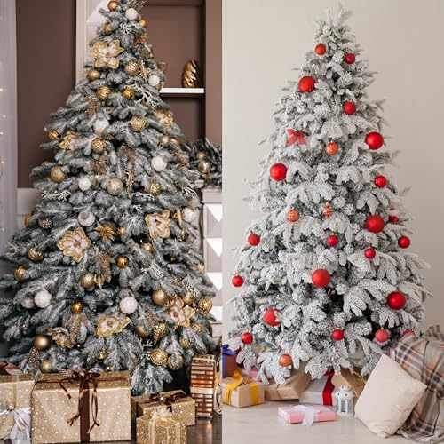 Sggvecsy 15 Pcs Snow Frosted Artificial Pine Branches Christmas Snowy Pine Needles Fake Greenery Pine Spray Picks for DIY Crafts Garland Wreath Xmas Embellishing Home Holiday Decoration