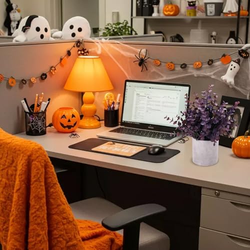 Coferset 2 Pack Small Fake Plants Eucalyptus Potted Artificial Plants Fall Decorations for Home Shelf Office Bathroom Desk Farmhouse Room Coffee Table Decor Halloween Decor (Plum) - color: Plum-small