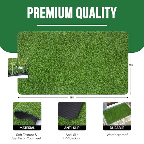 MAYSHINE Fake Grass for Dogs, Artificial Turf Grass Indoor Outdoor, Mat for Dogs Soft Blades, Cesped Artificial for Patios, Dog Astro Turf for Balcony, Quick Clean, Easy Rinse Patio Rug, 59"x36" - size: 59" x 36", style: Without Drainage Holes